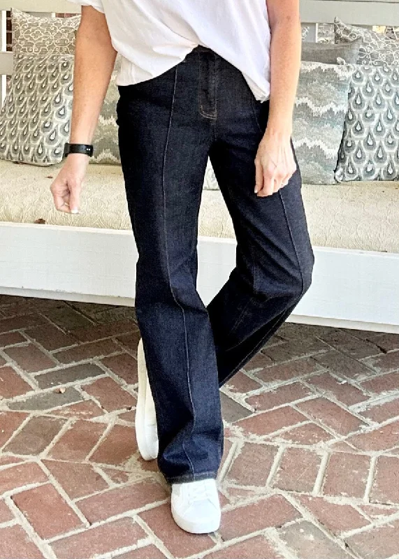 Judy Blue High Waist Front Seam Wide Leg Jeans - 33" Inseam - Final Sale Comfortable Zip-Up Skinny Jeans Judy Blue High Waist Front Seam Wide Leg Jeans - 33" Inseam - Final Sale Comfortable Zip-Up Skinny Jeans