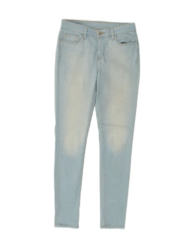 LEVI'S Womens Skinny Jeans W29 L32 Blue Cotton Fashionable Raw Hem Bootcut Jeans