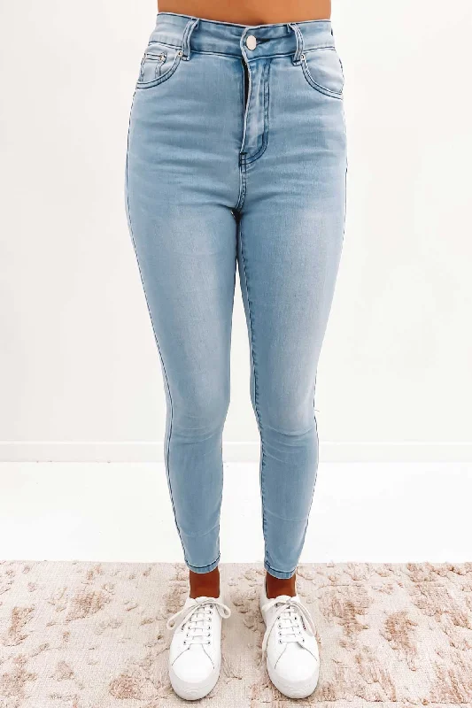 Louie Denim Jean Blue Chic Double Waistband Jeans