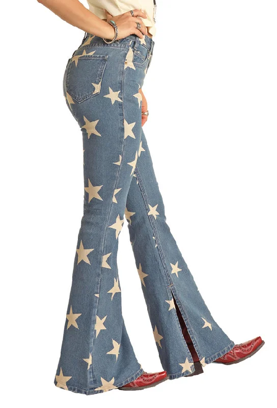 Rock & Roll Stars Highrise Flare Jean Comfortable Boyfriend Jeans