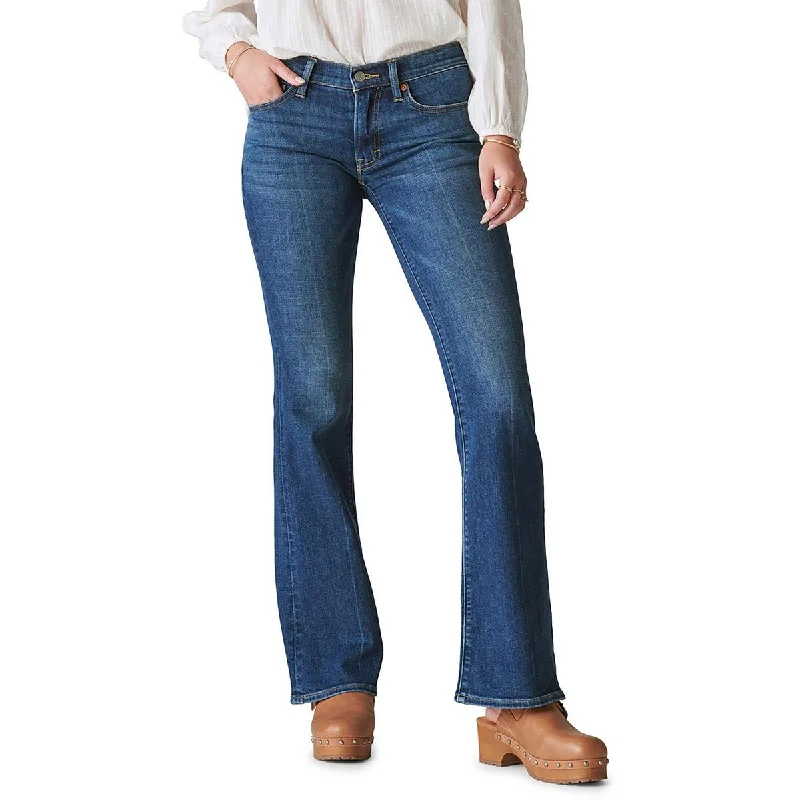 Lucky Brand Womens Mid-Rise Dark Wash Flare Jeans Stylish Plus Size Denim Jeans