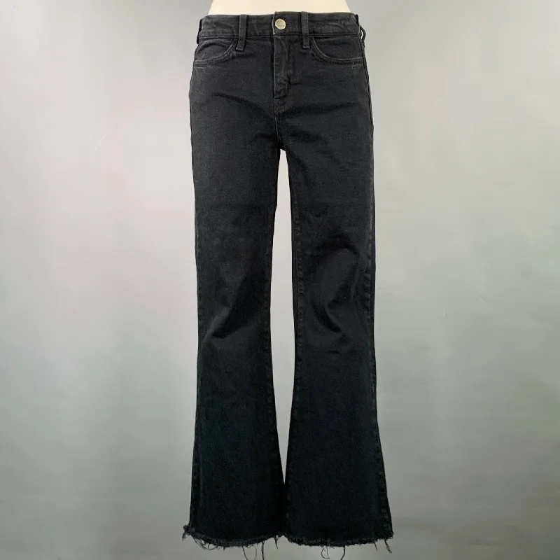 M.I.H JEANS Size 28 Black Denim Raw Edge Bell Bottom Jeans Comfortable Boyfriend Jeans M.I.H JEANS Size 28 Black Denim Raw Edge Bell Bottom Jeans Comfortable Boyfriend Jeans