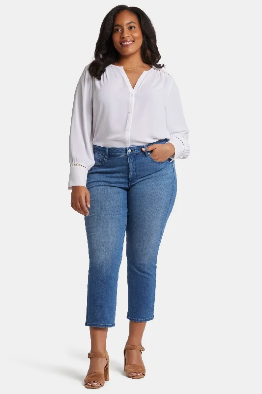 Marilyn Straight Ankle Jeans In Plus Size - Blue Island Elegant Dark-Wash Bootcut Jeans Marilyn Straight Ankle Jeans In Plus Size - Blue Island Elegant Dark-Wash Bootcut Jeans