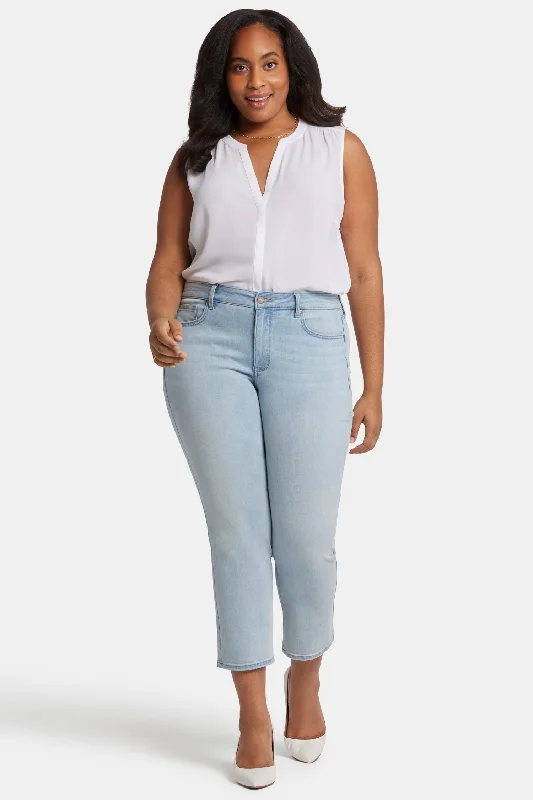 Marilyn Straight Ankle Jeans In Plus Size - Mykonos Comfortable Dark Wash Jeans