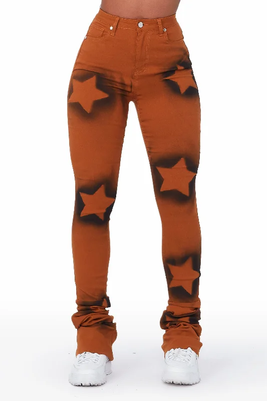 Stars In My Eyes Mustard Super Stacked Jean Chic Dark-Wash Skinny Jeans