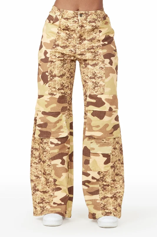 Nikki Camo Wide Leg Jean Fashionable Mom Jeans