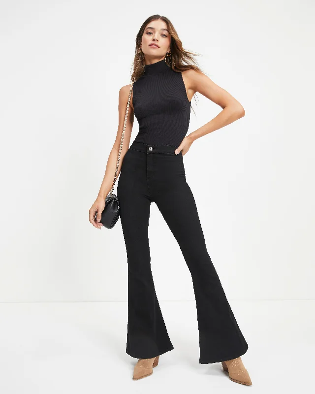 Sanderson High Rise Stretch Flare Jeans Elegant Wide-Leg Jeans
