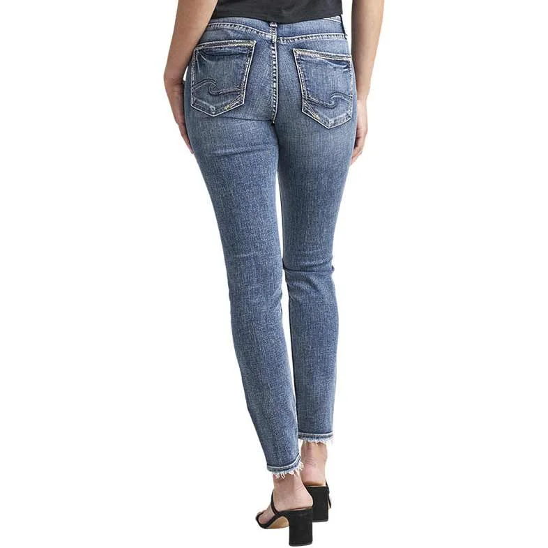 Silver Jeans Women's Suki Mid Rise Skinny Jeans Elegant High-Waisted Flared Jeans