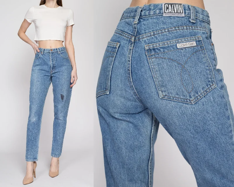 Small 80s Calvin Klein High Waisted Mom Jeans 27" Cozy Stretch High-Waist Jeans