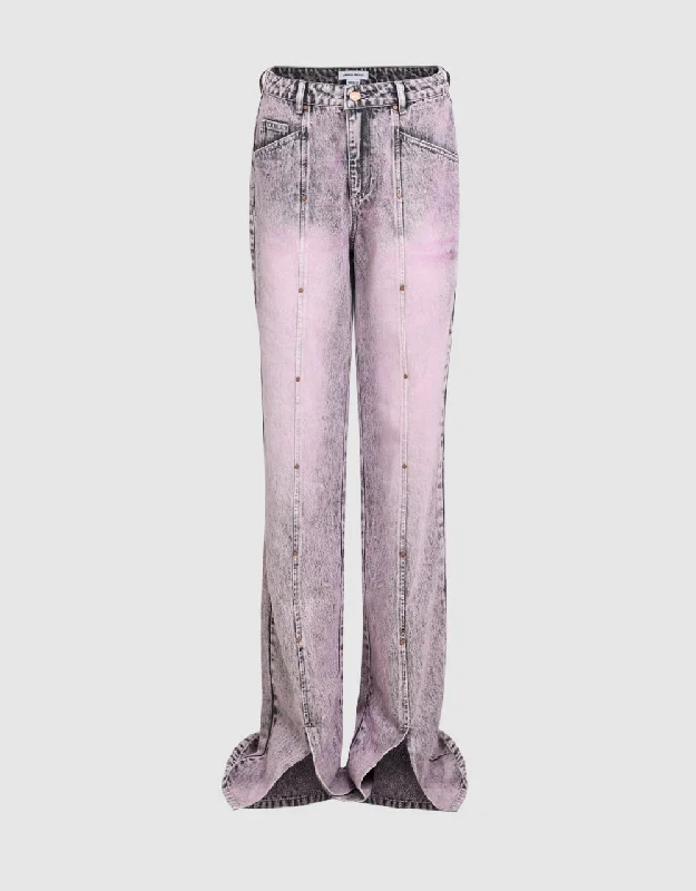 Straight Jeans Comfortable Distressed Straight-Leg Jeans