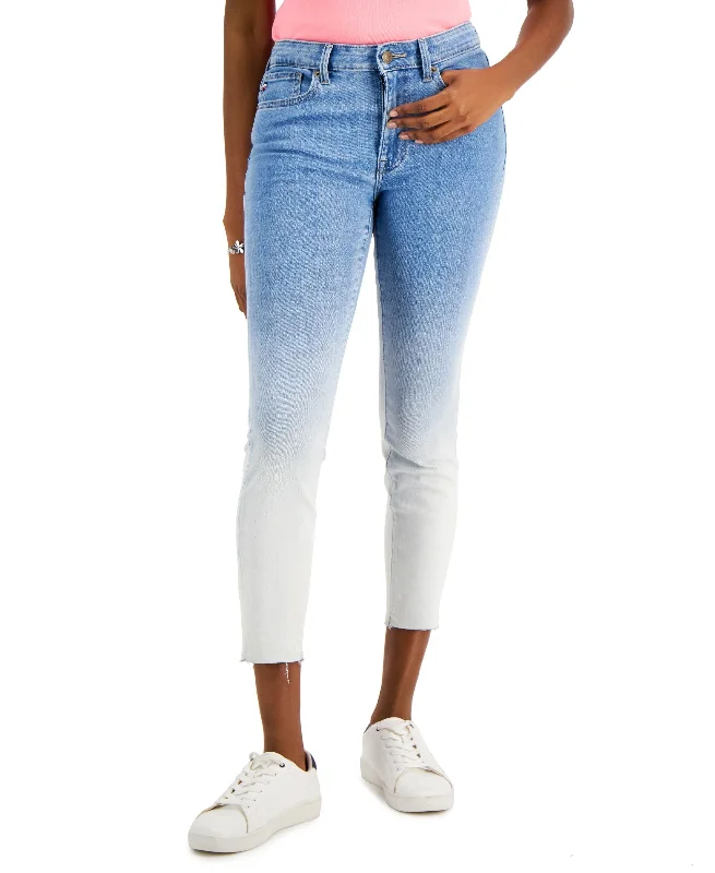 Tommy Hilfiger Tribeca Th Flex Dip Dye Skinny Jeans Trendy Acid Wash Skinny Jeans