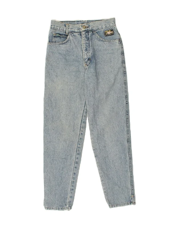 VINTAGE Womens High Rise Slim Jeans W26 L27 Blue Cotton Cozy Relaxed Fit Denim Jeans
