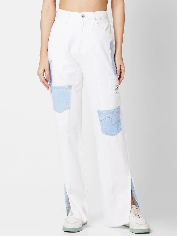 Spykar Women Straight Fit High-Rise Stretchable Jeans Casual Loose Fit Jeans