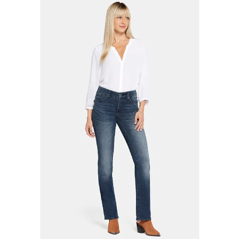Vintage Blue Straight Jeans Trendy Pleated Waist Jeans