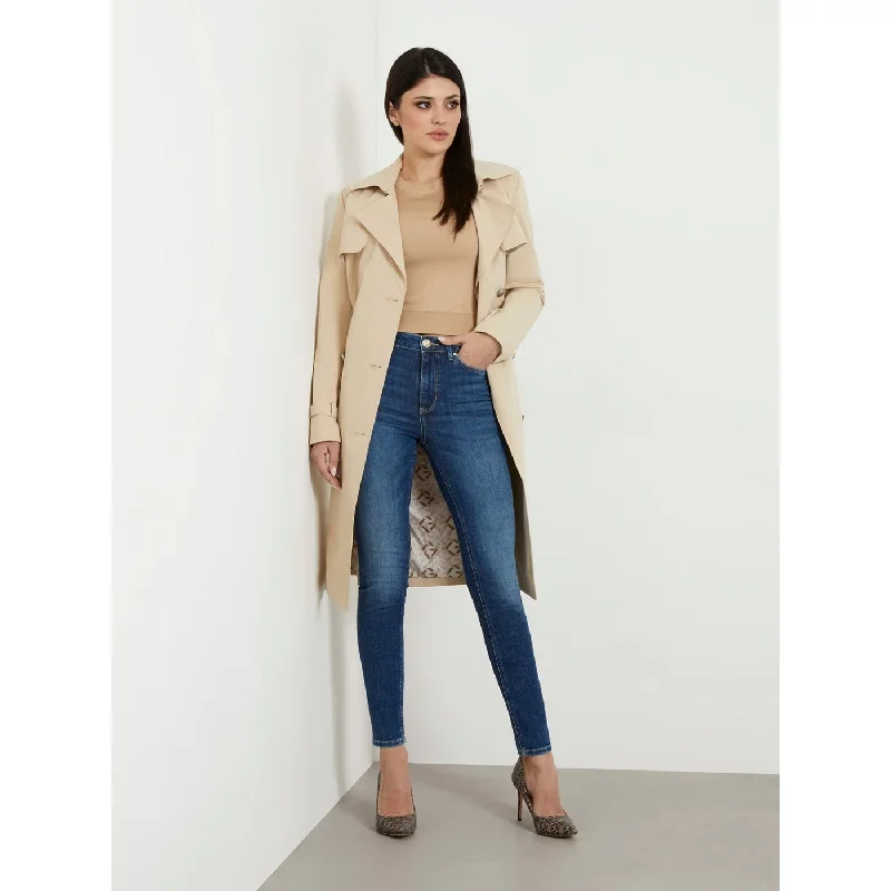 High Rise Blue Skinny Jeans Chic Vintage-Inspired Denim Jeans