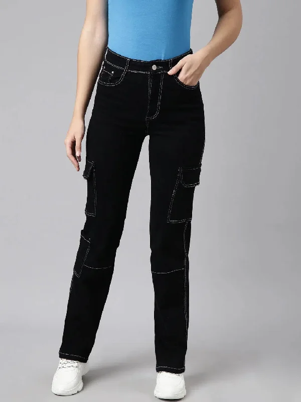 Women Straight Fit Denim Black Corgo Jean-GZ-5809-Black Fashionable Slouchy Fit Jeans Women Straight Fit Denim Black Corgo Jean-GZ-5809-Black Fashionable Slouchy Fit Jeans
