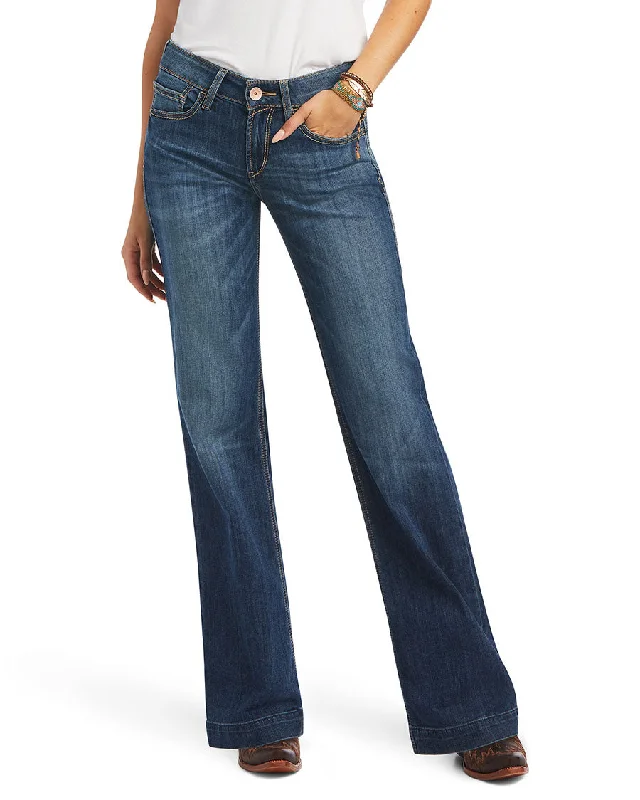 Women's Trouser Perfect Rise Alana Wide Leg Jeans Fashionable Slouchy Fit Jeans