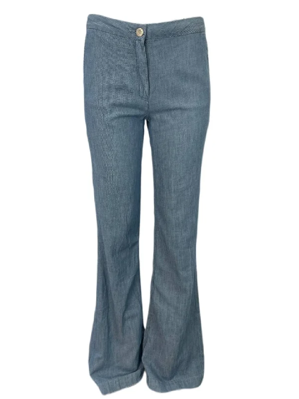 3X1 Women's Blue Wide Leg High Rise Pants #299 NWOTT Classic Cropped Pants