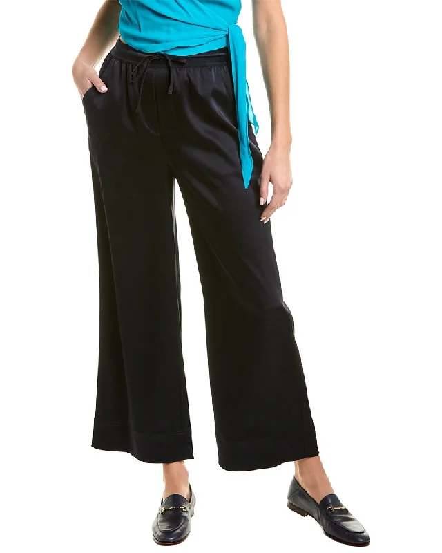Elie Tahari Satin Wide Pants Trendy Printed Leggings