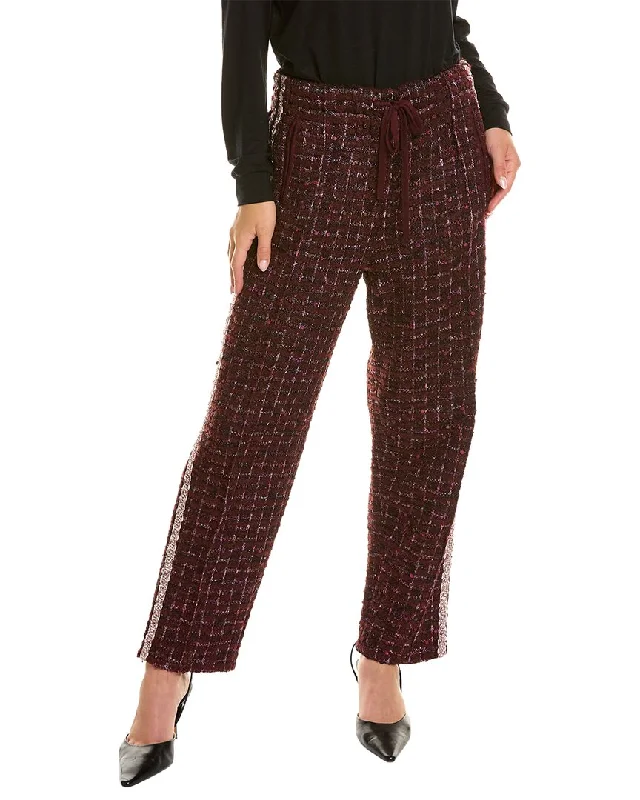 St. John Transparent Textural Pant Chic Checkered Pants