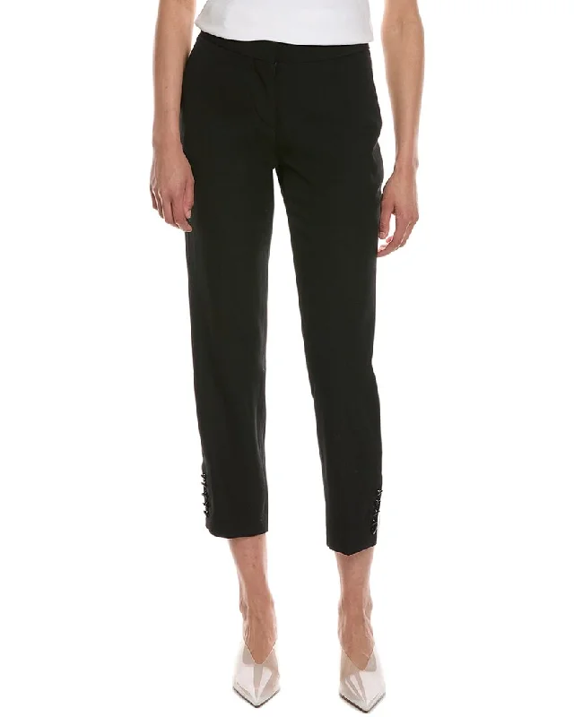 Burberry Hanover Wool-Blend Pant Stylish Paperbag Waist Pants