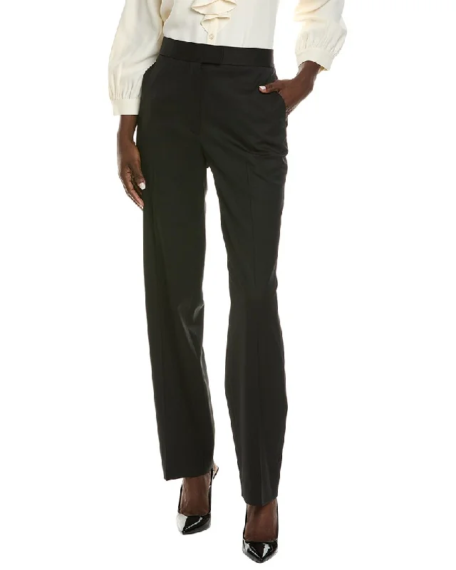 St. John Wool-Blend Pant Casual Plaid Pants