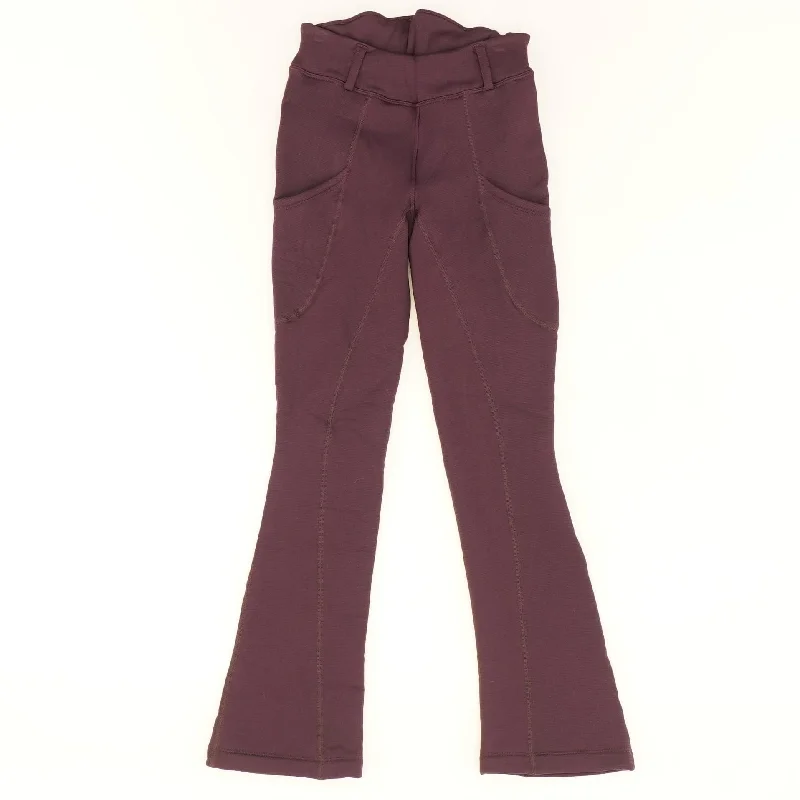 Burgundy Solid Active Pants Modern Bootcut Pants