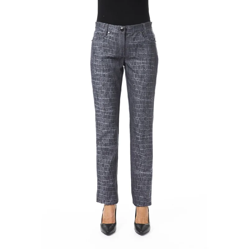 BYBLOS Black Viscose Women Pants Comfy Athletic Pants