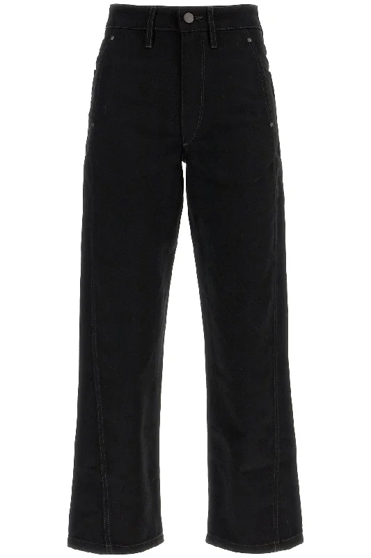 Cropped Pants With Twisted Seams Cozy Full-Length Pants