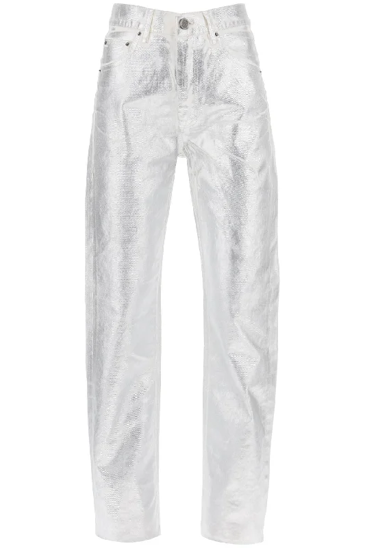 Denim Coated Pants With Seven Comfortable Pleated Pants