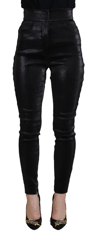 Dolce & Gabbana Elegant Black Denim Pants - Tailored Fit Cozy Full-Length Pants
