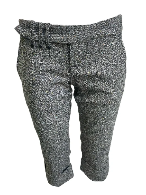 FORNARINA Women's Stop-Black Wool Short Pants Size 28 NWT Trendy Tapered Pants