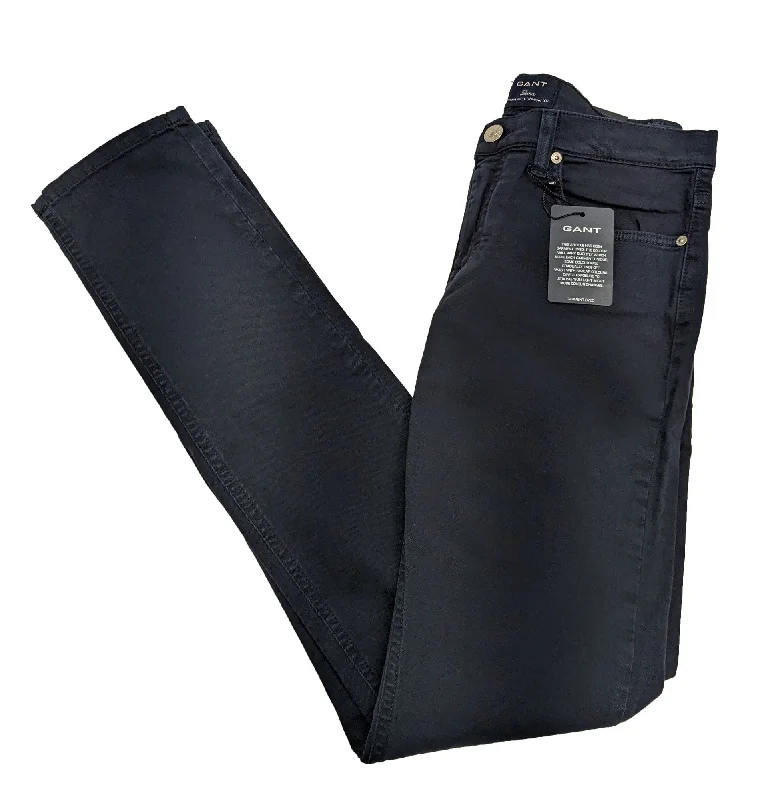 GANT Women's Navy Straight Leg Dana Pants 410491 Size 28/32 NWT Relaxed Linen Pants