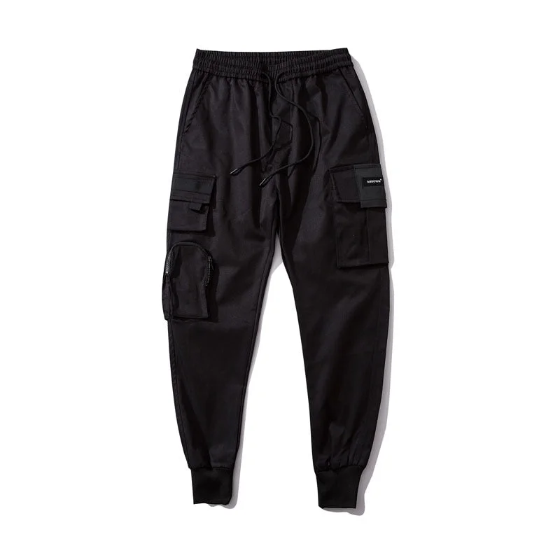 Side Zipper Pockets Cargo Harem Joggers Pants  Male Pants Comfortable Fleece Pants