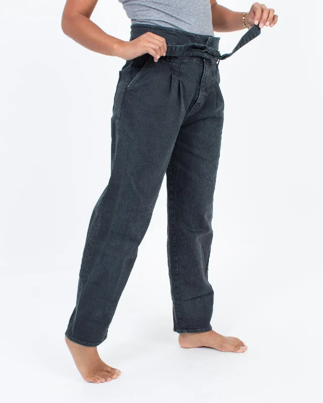 "Greaser Paperbag Pleat Pants" Soft Stretch Pants