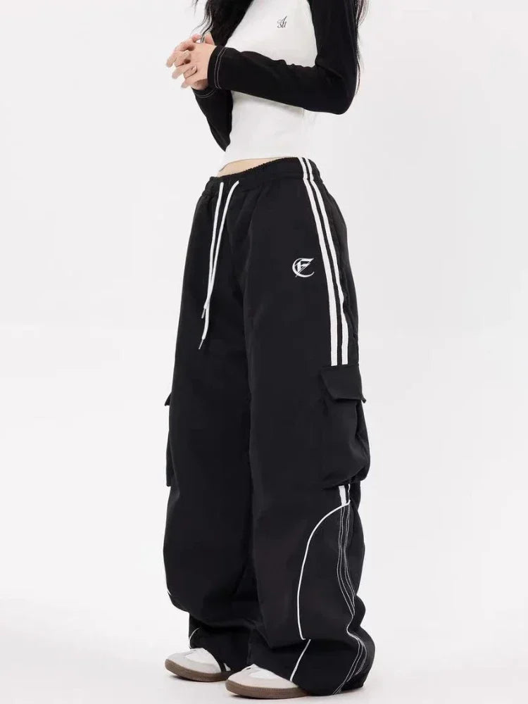 Vintage Cargo Pants Women Baggy Harajuku Y2k Korean Streetwear Oversize Parachute Soft Cotton Pants Vintage Cargo Pants Women Baggy Harajuku Y2k Korean Streetwear Oversize Parachute Soft Cotton Pants
