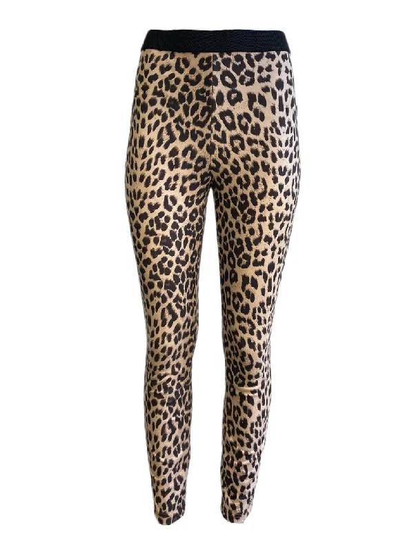 LOST IN LUNAR Women's Leopard Viper Pants NWT Casual Sweatpants Style