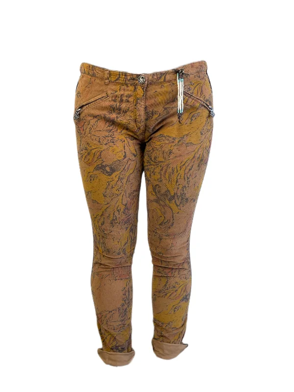 Maison Scotch Women's Brown All Over Print Pants #882 30/32 NWT Stylish Slim Trousers Maison Scotch Women's Brown All Over Print Pants #882 30/32 NWT Stylish Slim Trousers