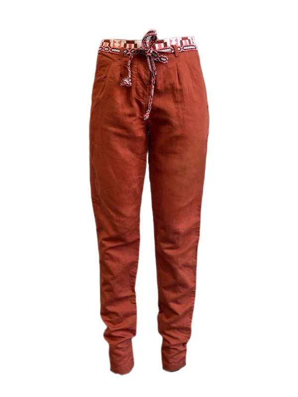Maison Scotch Women's Brown Lightweight Tie Dye Pants #701 NWT Relaxed Fit Trousers