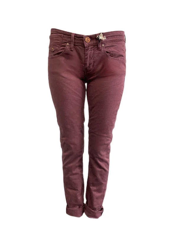 Maison Scotch Women's Burgundy Soft Low Rise Pants #726 NWT Formal Wide-Leg Pants