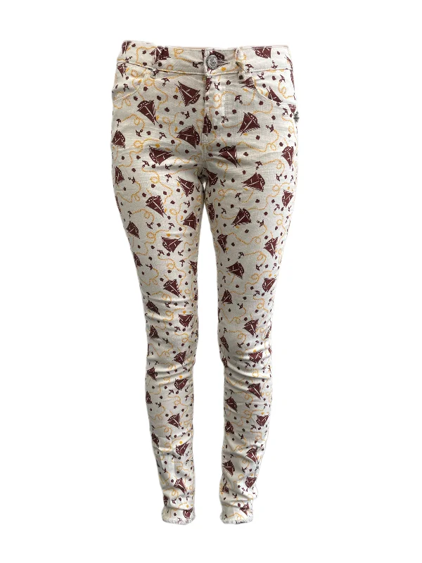 Maison Scotch Women's White All Over Print Pants #884 No Size NWT Chic Checkered Pants Maison Scotch Women's White All Over Print Pants #884 No Size NWT Chic Checkered Pants