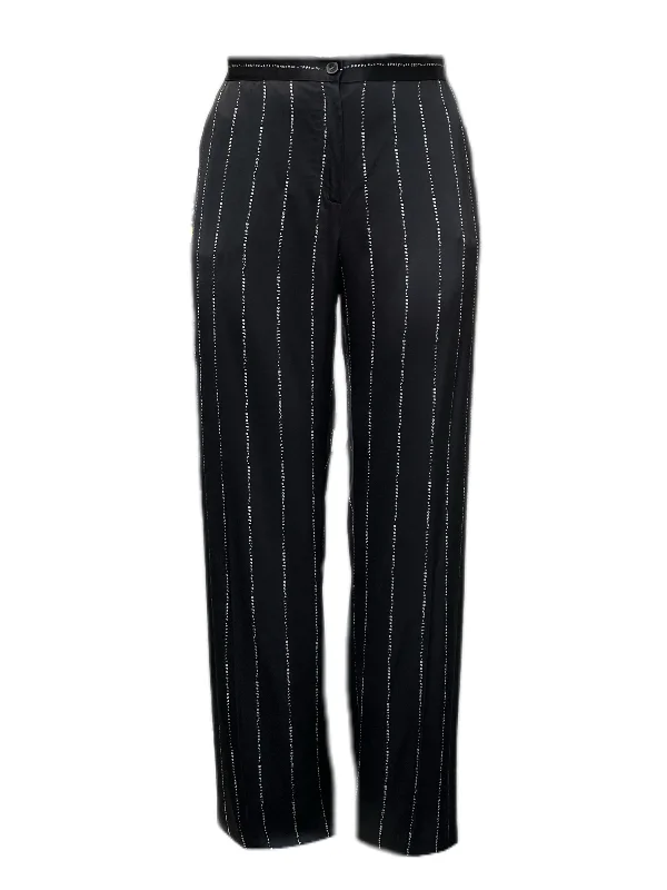 Marina Rinaldi Women's Black Raul Viscose Straight Pants NWT Modern Skinny Pants