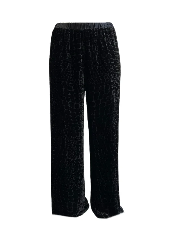 Marina Rinaldi Women's Black Ricordo Velour Wide Leg Pants Comfortable Denim Leggings Marina Rinaldi Women's Black Ricordo Velour Wide Leg Pants Comfortable Denim Leggings