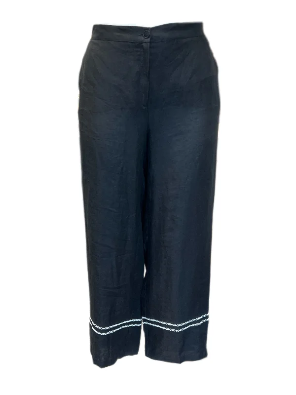 Marina Rinaldi Women's Black Rilievi Straight Len Pants Size 20W/29 NWT Trendy Palazzo Pants Marina Rinaldi Women's Black Rilievi Straight Len Pants Size 20W/29 NWT Trendy Palazzo Pants