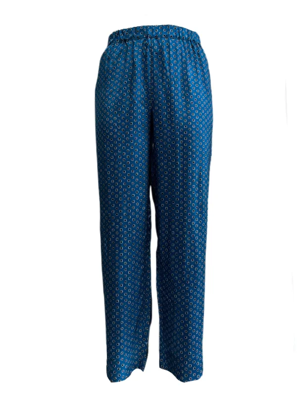 Marina Rinaldi Women's Blue Roberto Wide Leg Printed Viscose Pants NWT High-Waist Yoga Pants Marina Rinaldi Women's Blue Roberto Wide Leg Printed Viscose Pants NWT High-Waist Yoga Pants