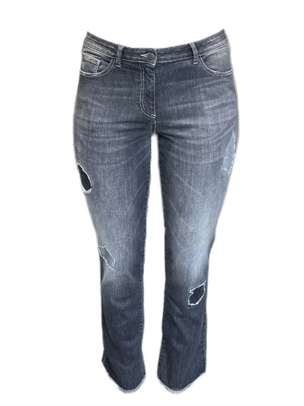 Marina Rinaldi Women's Grey India Slimme Denim Pants Size 8W/17 NWT Chic Faux Leather Pants Marina Rinaldi Women's Grey India Slimme Denim Pants Size 8W/17 NWT Chic Faux Leather Pants