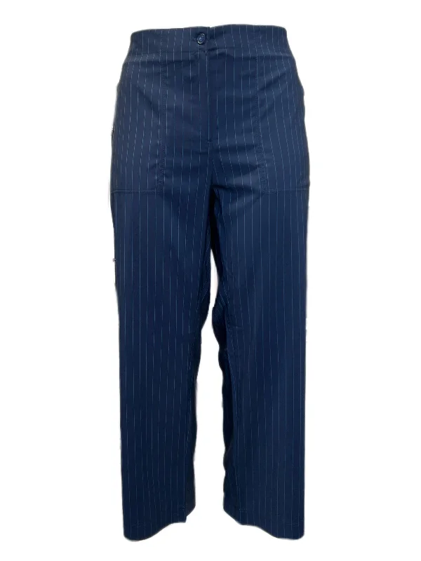 Marina Rinaldi Women's Navy Radice Striped Virgin Wool Pants Size 22W/31 NWT Formal Stretch Pants Marina Rinaldi Women's Navy Radice Striped Virgin Wool Pants Size 22W/31 NWT Formal Stretch Pants