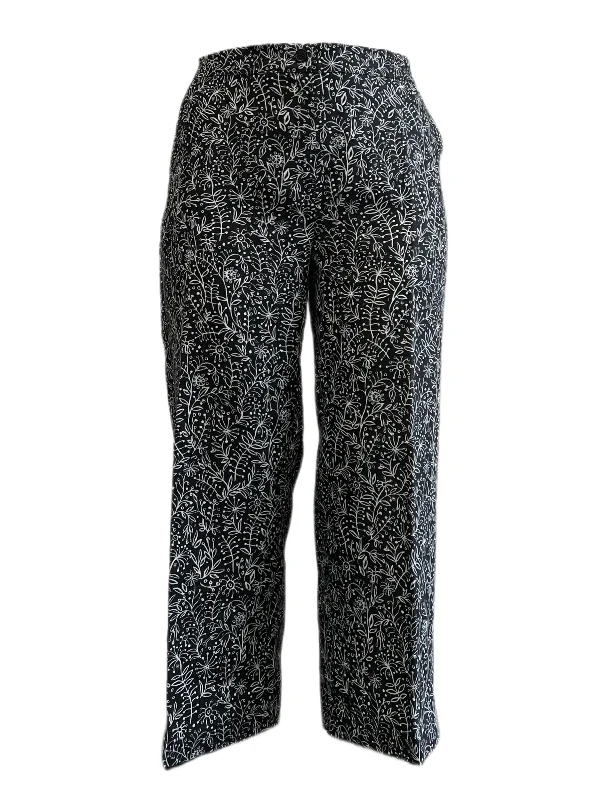 Marina Rinaldi Women's Nero Ringo Floral Printed Flax Pants NWT Fashionable Work Pants Marina Rinaldi Women's Nero Ringo Floral Printed Flax Pants NWT Fashionable Work Pants