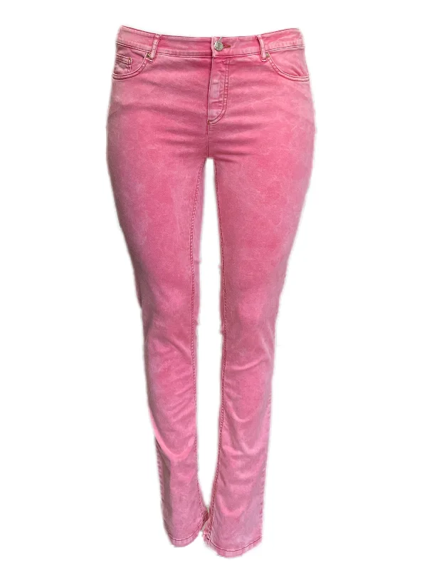 Marina Rinaldi Women's Pink Remino Cotton Blended Low Rise Slim Pants NWT Modern Stretch Trousers Marina Rinaldi Women's Pink Remino Cotton Blended Low Rise Slim Pants NWT Modern Stretch Trousers