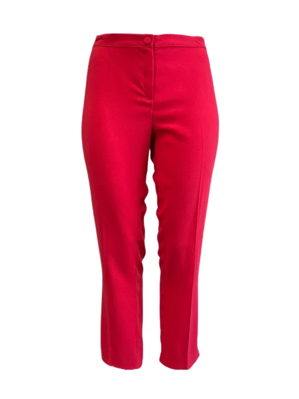 Marina Rinaldi Women's Red Revival Straight Leg Pants Size 18W/27 NWT Relaxed High-Waist Trousers Marina Rinaldi Women's Red Revival Straight Leg Pants Size 18W/27 NWT Relaxed High-Waist Trousers